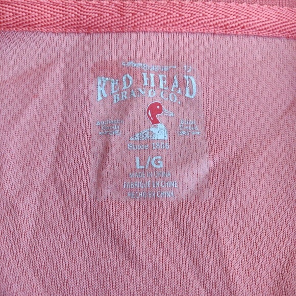 Redhead Brand Co Men's Polo Shirt Coral Size L Short Sleeve. - Picture 5 of 6